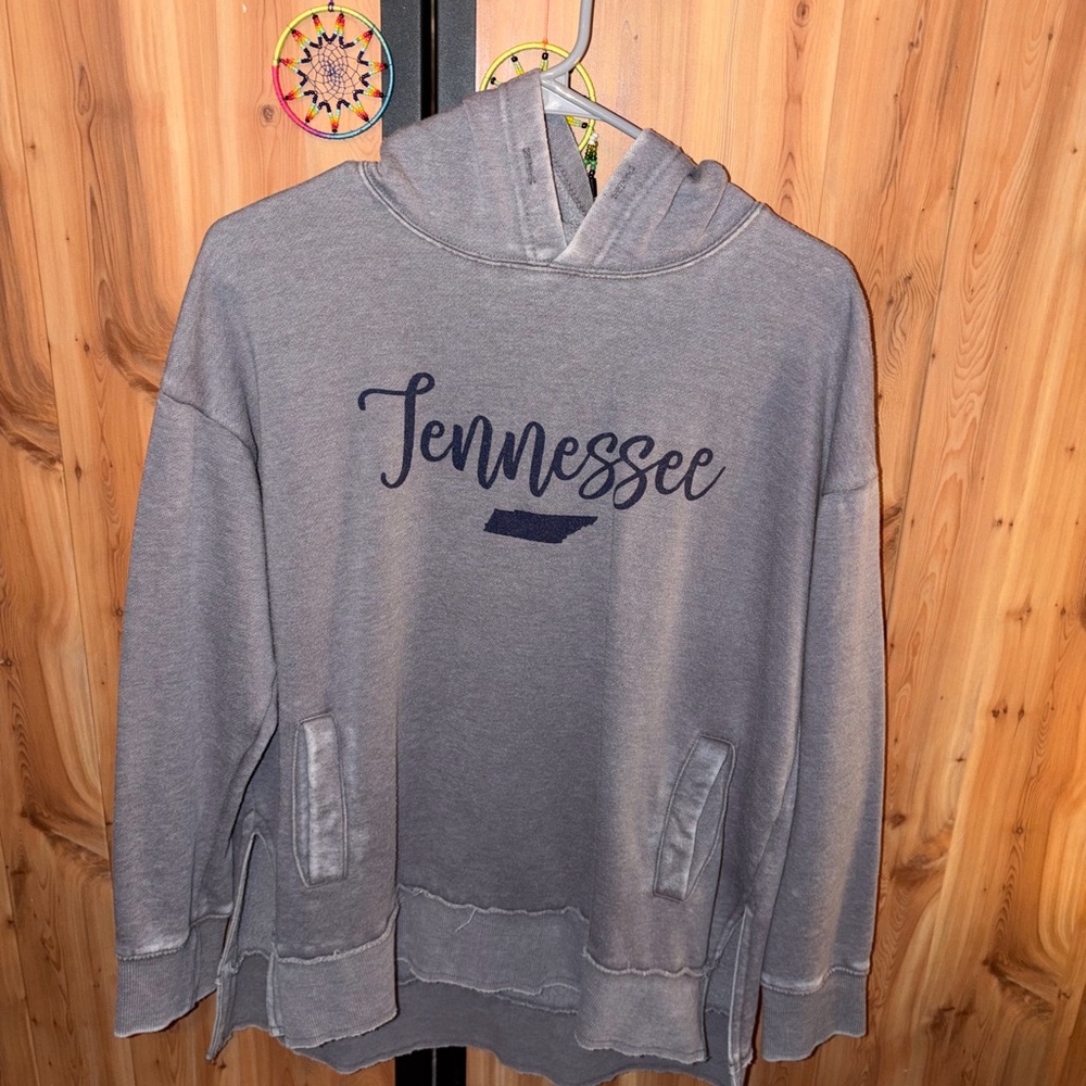 Tennessee Script Pullover Hoodie - Slate Blue